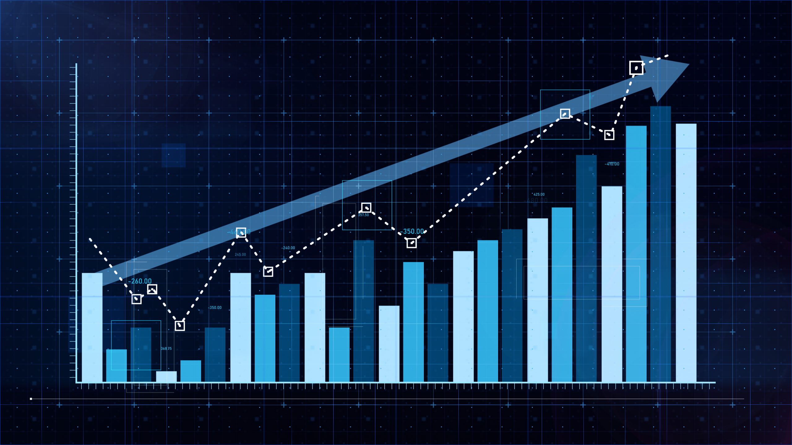 Grafik/chart naik dengan panah
